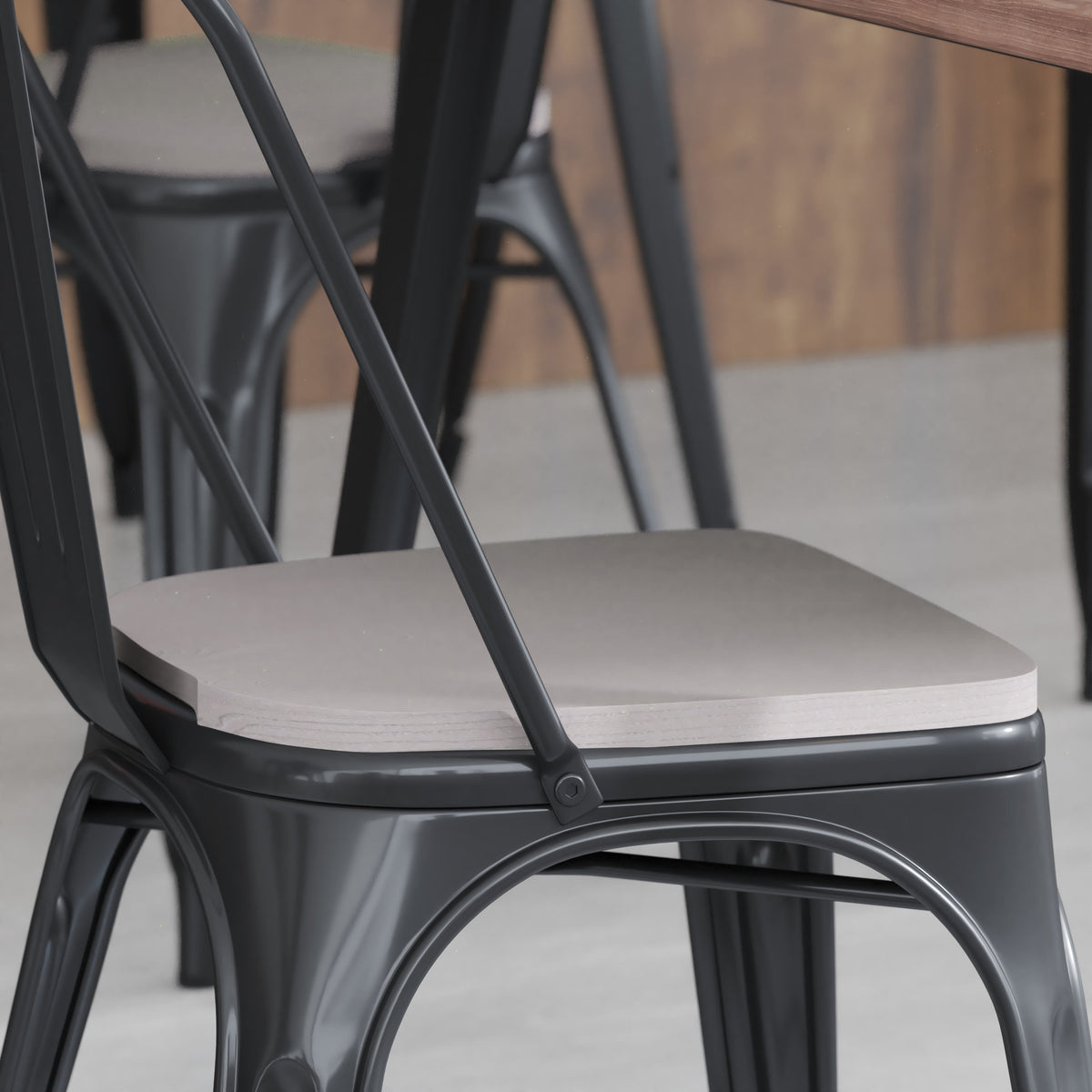 Gray |#| All-Weather Polystyrene Seat for Colorful Metal Stools and Chairs - Gray