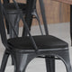 Black |#| All-Weather Polystyrene Seat for Colorful Metal Stools and Chairs - Black
