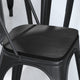 Black |#| All-Weather Polystyrene Seat for Colorful Metal Stools and Chairs - Black