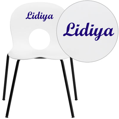 Personalized HERCULES Series 770 lb. Capacity Designer Plastic Stack Chair with Frame - View 2