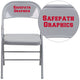Gray |#| Personalized Triple Braced & Double Hinged Gray Metal Folding Chair-Event Chair