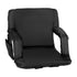 Portable Lightweight Reclining Stadium Chair with Armrests, Padded Back & Seat with Dual Storage Pockets and Backpack Straps