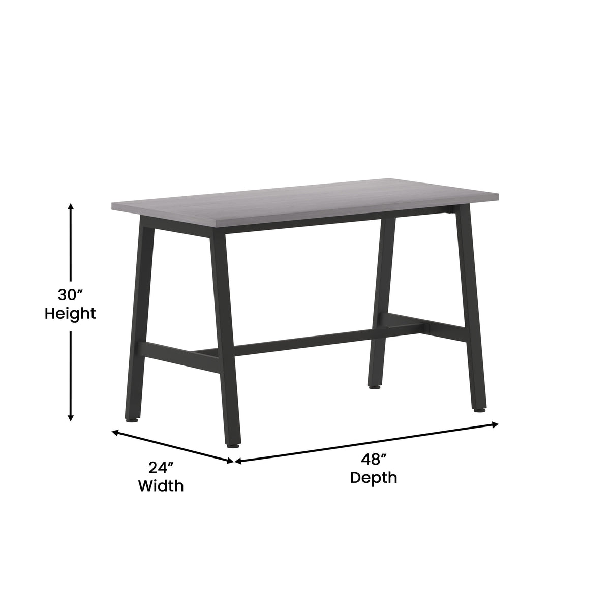 Gray Oak |#| Commercial 48x24 Conference Table with Laminate Top and A-Frame Base - Gray Oak