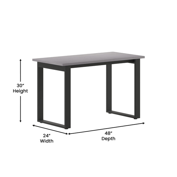 Gray Oak |#| Commercial 48x24 Conference Table with Laminate Top and U-Frame Base - Gray Oak