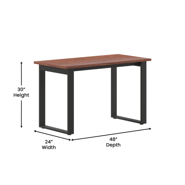 Walnut |#| Commercial 48x24 Conference Table with Laminate Top and U-Frame Base - Walnut