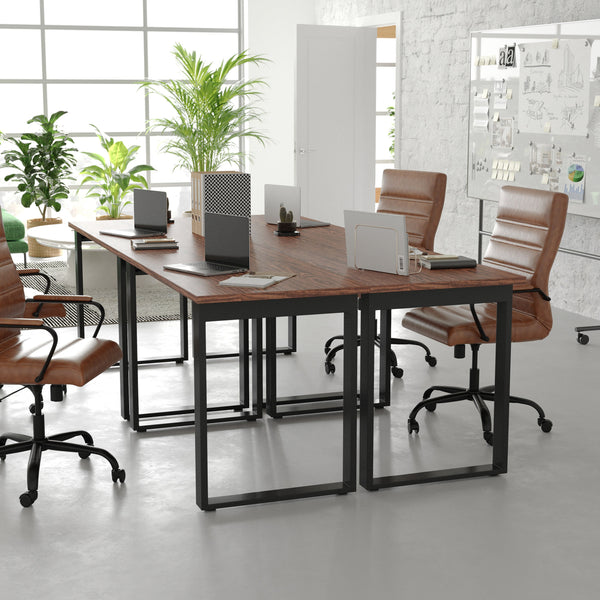 Walnut |#| Commercial 48x24 Conference Table with Laminate Top and U-Frame Base - Walnut