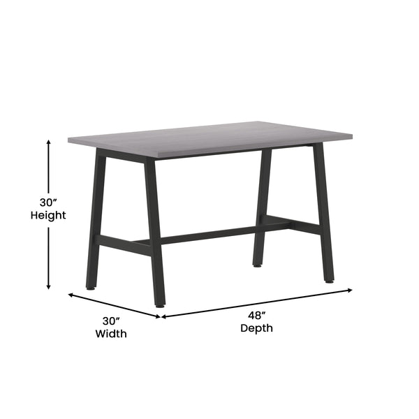 Gray Oak |#| Commercial 48x30 Conference Table with Laminate Top and A-Frame Base - Gray Oak