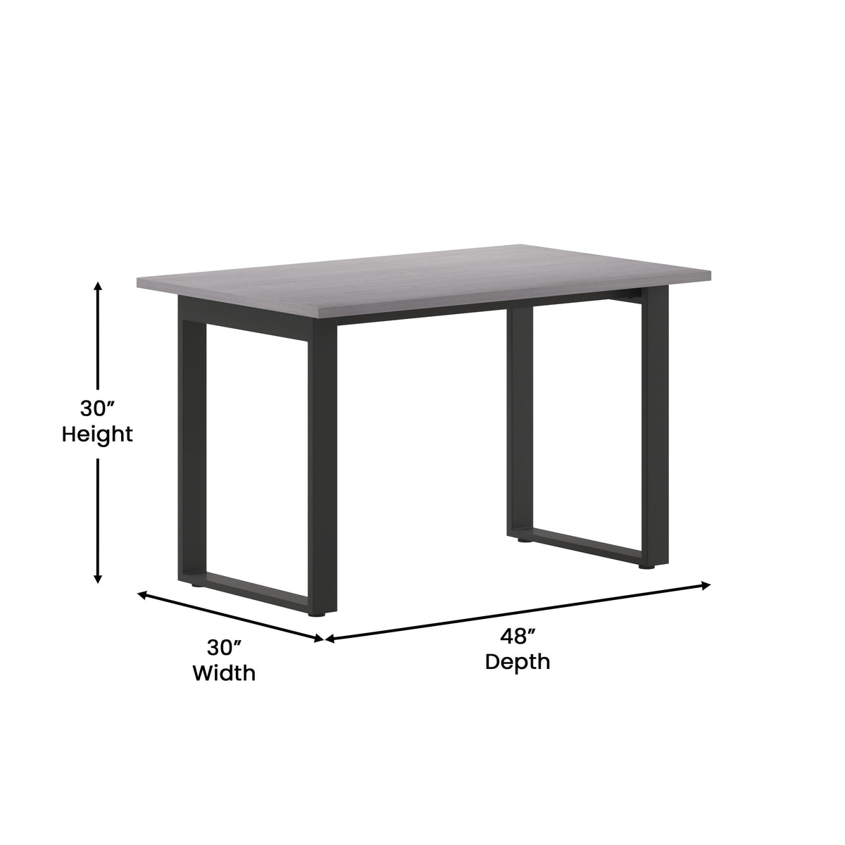 Gray Oak |#| Commercial 48x30 Conference Table with Laminate Top and U-Frame Base - Gray Oak