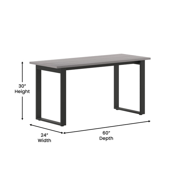 Gray Oak |#| Commercial 60x24 Conference Table with Laminate Top and U-Frame Base - Gray Oak