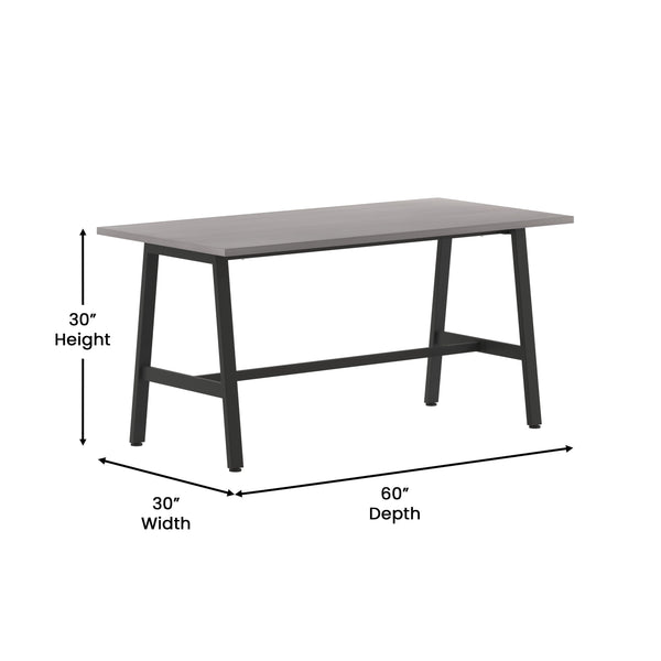 Gray Oak |#| Commercial 60x30 Conference Table with Laminate Top and A-Frame Base - Gray Oak