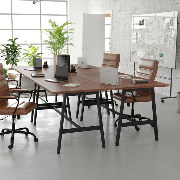 Walnut |#| Commercial 60x30 Conference Table with Laminate Top and A-Frame Base - Walnut