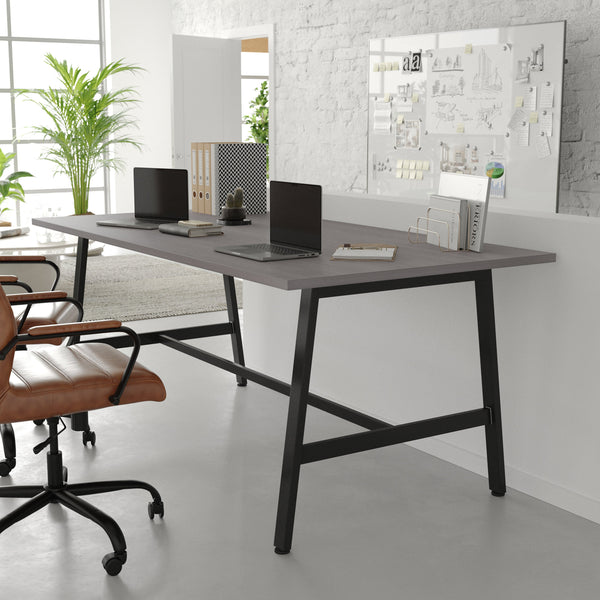 Gray Oak |#| Commercial 72x36 Conference Table with Laminate Top and A-Frame Base - Gray Oak