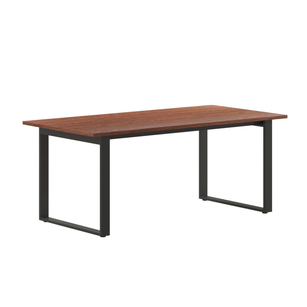 Walnut |#| Commercial 72x36 Conference Table with Laminate Top and U-Frame Base - Walnut