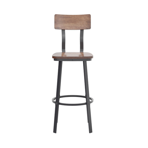 Antique Copper |#| Ant Copper Restaurant Barstool with Wood Seat & Back & Gray Powder Coat Frame