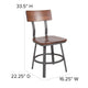Rustic Walnut Restaurant Chair with Wood Seat & Back and Gray Powder Coat Frame