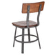 Rustic Walnut Restaurant Chair with Wood Seat & Back and Gray Powder Coat Frame