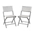Rouen Set of Two Folding Bistro Chairs in PE Rattan with Metal Frames for Indoor and Outdoor Use