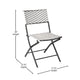 Black/White |#| 3PC Black and White Indoor/Outdoor PE Rattan Folding French Bistro Set