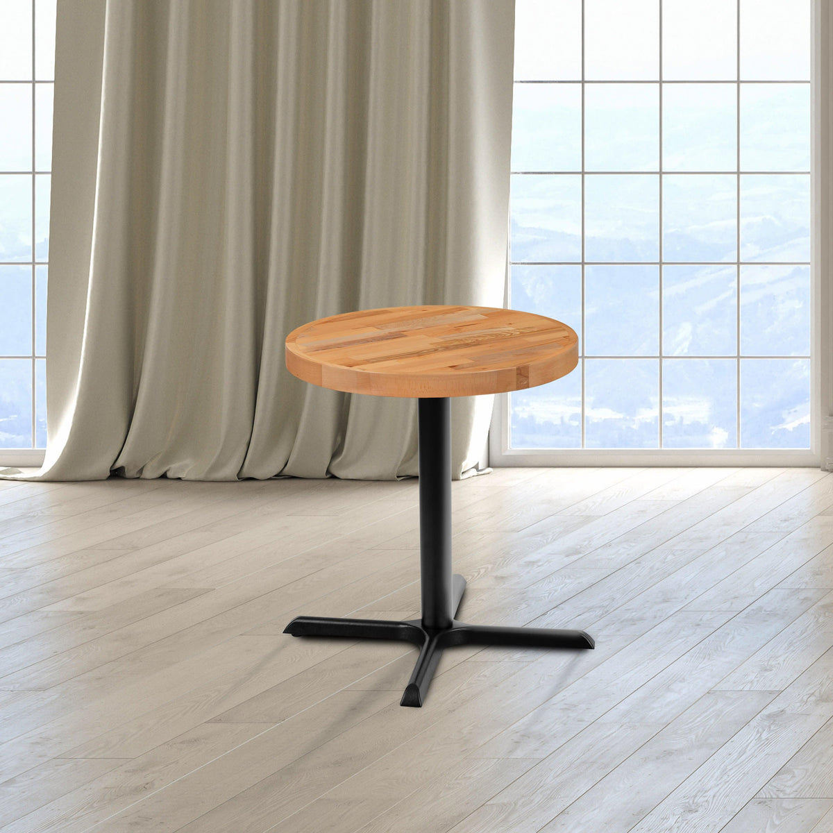 24" |#| 24" Round Butcher Block Style Table Top - Restaurant Table Top