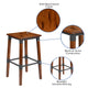 Commercial Grade Rustic Walnut Industrial Style Backless Wood Barstool