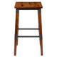 Commercial Grade Rustic Walnut Industrial Style Backless Wood Barstool