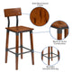 Antique Walnut |#| Commercial Grade Rustic Walnut Industrial Style Wood Dining Barstool