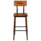 Antique Walnut |#| Commercial Grade Rustic Walnut Industrial Style Wood Dining Barstool