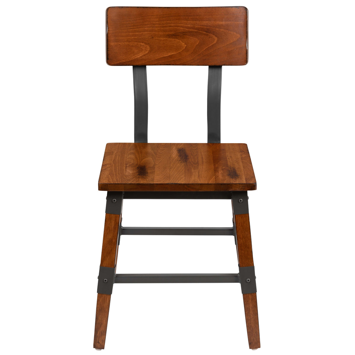 Antique Walnut |#| Commercial Grade Rustic Antique Walnut Industrial Style Wood Dining Chair