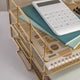 Steel Mesh 3 Tier Stackable Desktop Letter Tray and File Organizer in Gold