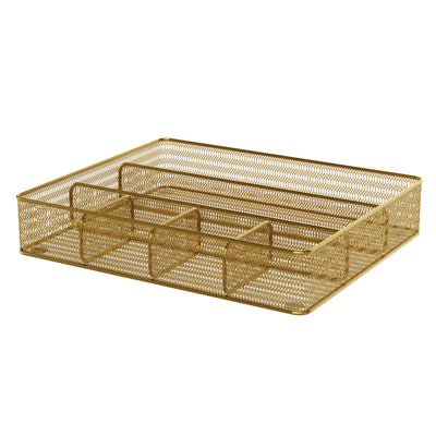 Ryder Mesh Metal 6 Compartment Larger Desk Drawer Organizer for Accessories and Office Supplies - View 1