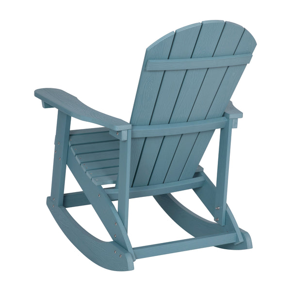 Sea Foam |#| Adirondack Style Poly Resin Wood Rocking Chair for Indoor/Outdoor Use - Sea Foam