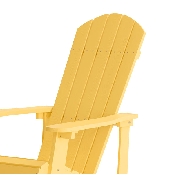 Yellow |#| Adirondack Style Poly Resin Wood Rocking Chair for Indoor/Outdoor Use - Black