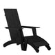 Black |#| Indoor/Outdoor Modern 2-Slat Adirondack Style Chair and Footrest in Black