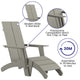 Gray |#| Indoor/Outdoor Modern 2-Slat Adirondack Style Chair and Footrest in Gray