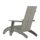 Gray |#| Indoor/Outdoor Modern 2-Slat Adirondack Style Chair and Footrest in Gray