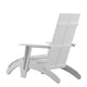 White |#| Indoor/Outdoor Modern 2-Slat Adirondack Style Chair and Footrest in White