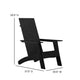 Black |#| Indoor/Outdoor Modern 2-Slat Adirondack Style Chair and Footrest in Black