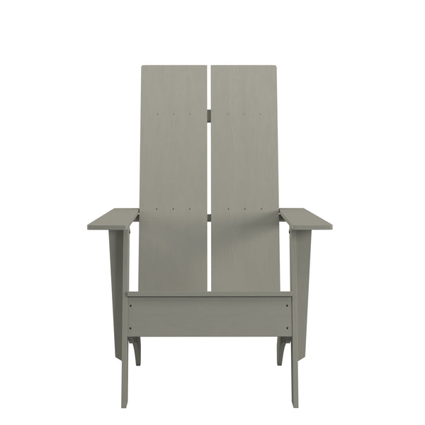 Gray |#| Set of 2 Gray Dual Slat Poly Resin Adirondack Chairs-22" Round Fire Pit
