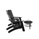 Black |#| Set of 2 Black Dual Slat Poly Resin Adirondack Chairs-22" Round Fire Pit