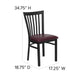 Burgundy Vinyl Seat/Black Metal Frame |#| Black School House Back Metal Restaurant Chair - Burgundy Vinyl Seat