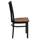 Cherry Wood Seat/Black Metal Frame |#| Black School House Back Metal Restaurant Chair - Cherry Wood Seat