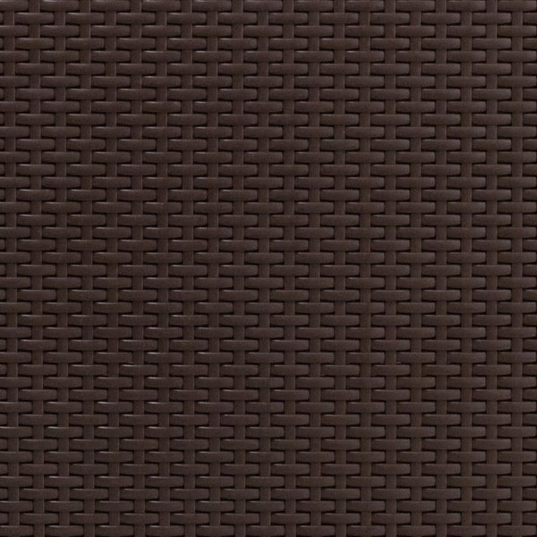 Navy Cushions/Chocolate Brown Frame |#| Chocolate Brown Faux Rattan Sofa with All-Weather Navy Cushions
