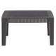 Dark Gray |#| Dark Gray Faux Rattan Coffee Table - Outdoor Accent Table - Patio Furniture