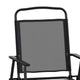 Black |#| Set of 2 All-Weather Textilene Patio Sling Chairs with Armrests - Black