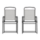 Gray |#| Set of 2 All-Weather Textilene Patio Sling Chairs with Armrests - Gray