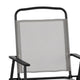 Gray |#| Set of 2 All-Weather Textilene Patio Sling Chairs with Armrests - Gray