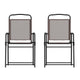 Brown |#| Set of 2 All-Weather Textilene Patio Sling Chairs with Armrests - Brown