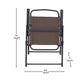 Brown |#| Set of 2 All-Weather Textilene Patio Sling Chairs with Armrests - Brown