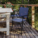 Navy |#| Set of 2 All-Weather Textilene Patio Sling Chairs with Armrests - Navy