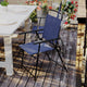 Navy |#| Set of 2 All-Weather Textilene Patio Sling Chairs with Armrests - Navy